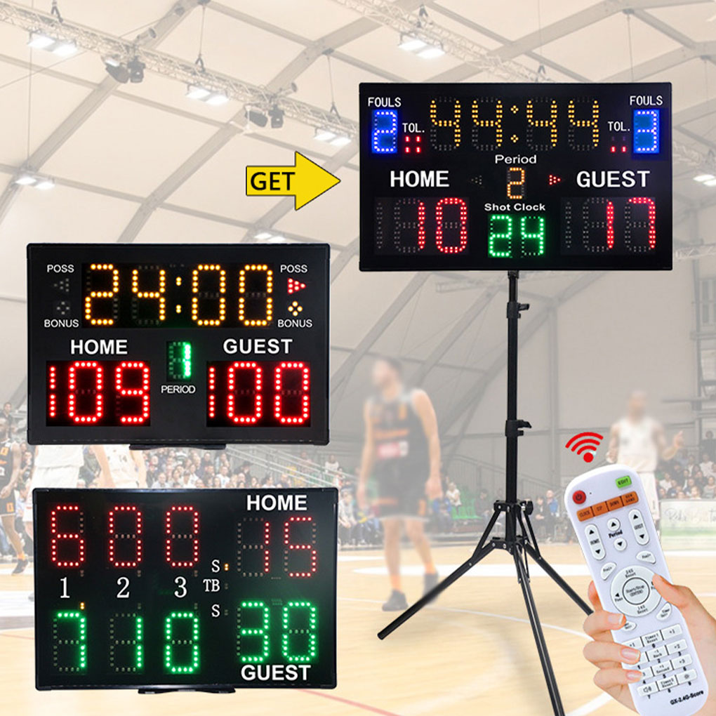 Scoreboard Digital - ป้ายบอกคะแนนดิจิตอลแขวนผนังแบบพกพาพร้อมป้ายบอกคะแนนอิเล็กทรอนิกส์ระยะไกลสําหรับวอลเลย์บอลเทนนิสกลางแจ้งมวยเกมบาสเกตบอล