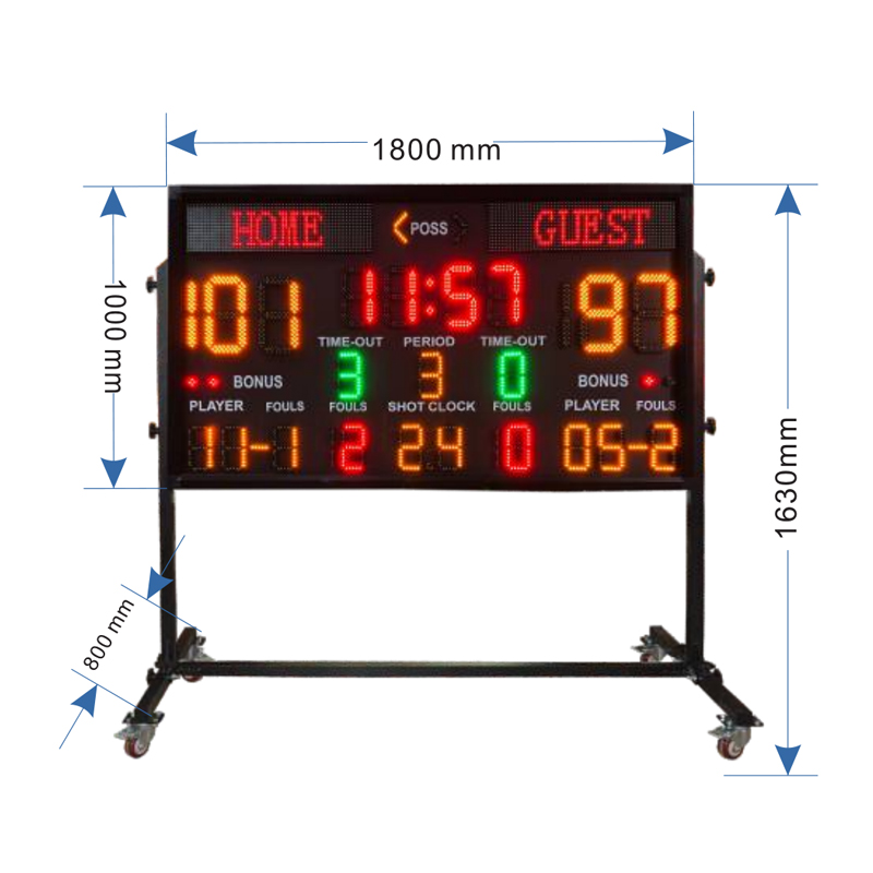 Scoreboard Digital - ป้ายบอกคะแนน LED สำหรับสนามกีฬากลางแจ้ง จอแสดงผลดิจิทัลสำหรับกีฬาฟุตบอล บาสเกตบอล วอลเลย์บอล