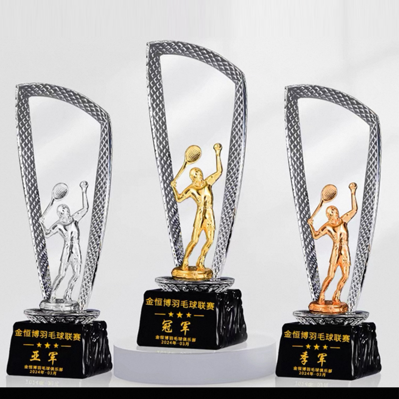 Badminton Cup - ถ้วยรางวัลคริสตัลแบบกำหนดเอง ถ้วยรางวัลบาสเกตบอล ฟุตบอล แบดมินตัน เทเบิลเทนนิส กอล์ฟ