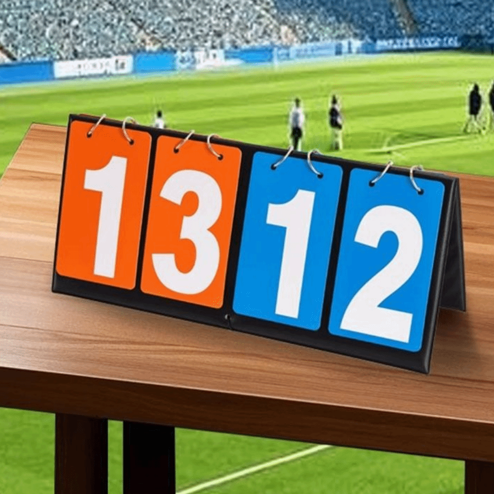 Scoreboard Digital - 2/3/4/6 หลัก ดิจิตอลฟลิปสกอร์บอร์ดหนังแบบพกพากระดานคะแนนเกมกีฬาหลายประเภทมัลติฟังก์ชั่นทนทาน